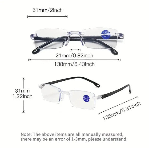 Rimless One Power Auto Focus Reading Glasses_Buy One Get One Free @ Just Rs.499/-