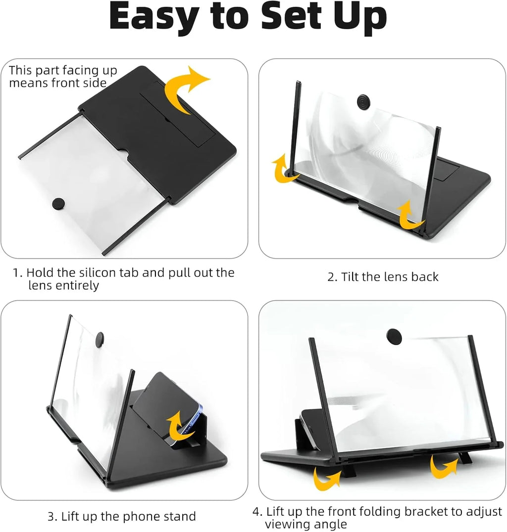 10" inch Screen Magnifier-3D Magnifying Projector Screen Enlarger for Movies, Videos and Gaming – Foldable Phone Stand Holder with Screen Amplifier–Compatible with All Smartphones at just 499/-